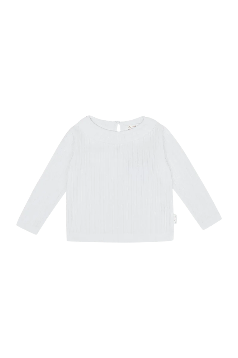 Pointelle-Longsleeve mit Rüschendetail