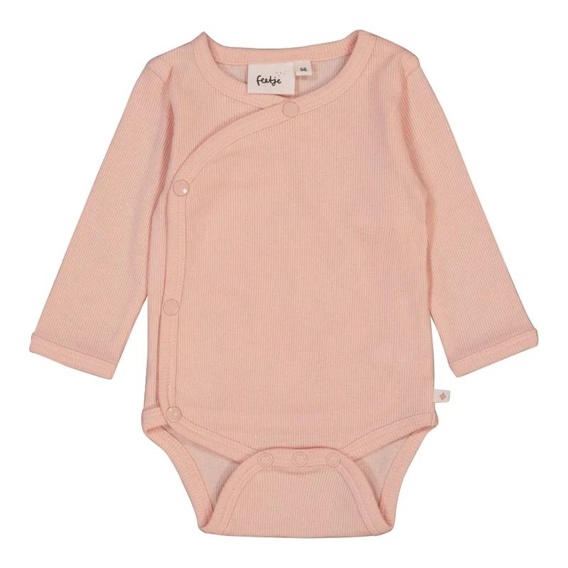 feetje Wickelbody langarm Ripp rosa