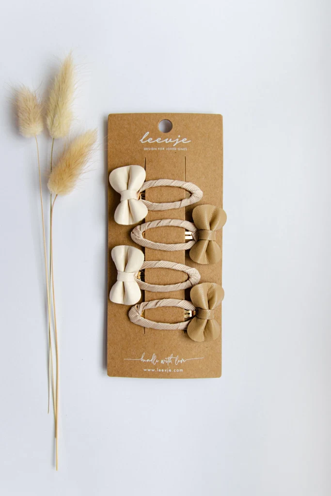 Haarspangen 'Vegan Leather Bows'