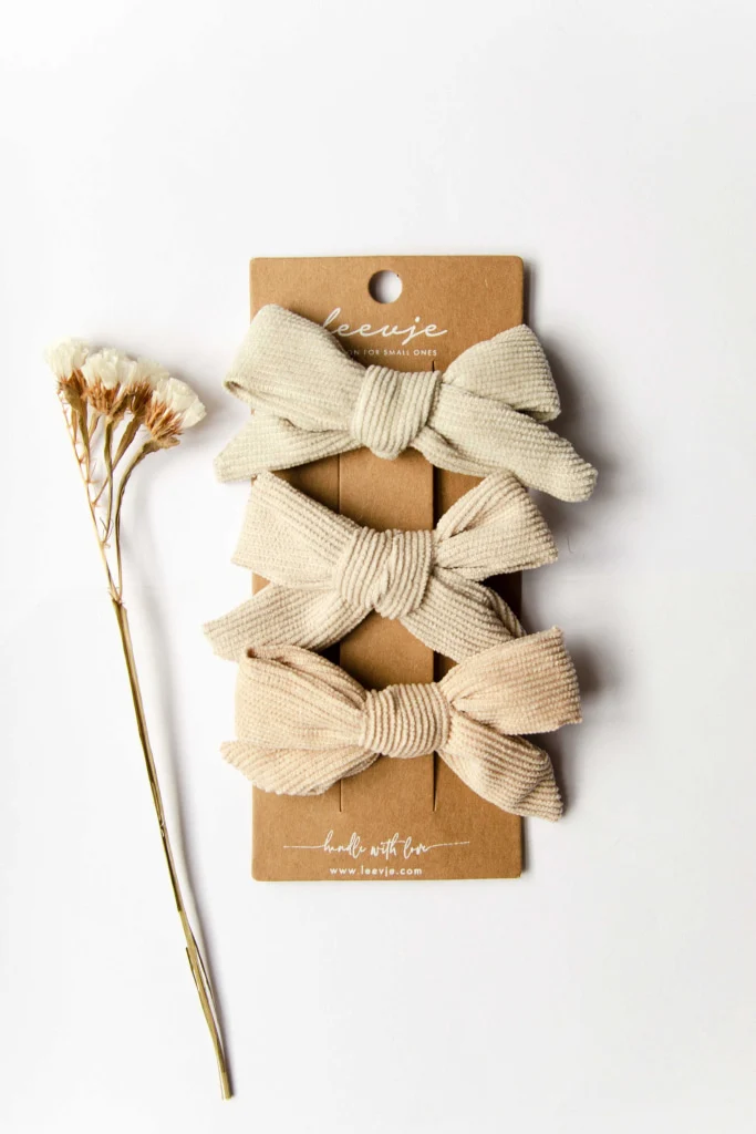Haarspangen 'Corduroy Bows Trio'