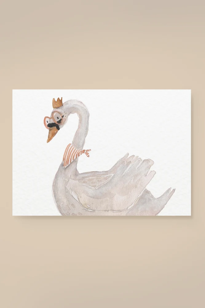 Postkarte Schwan