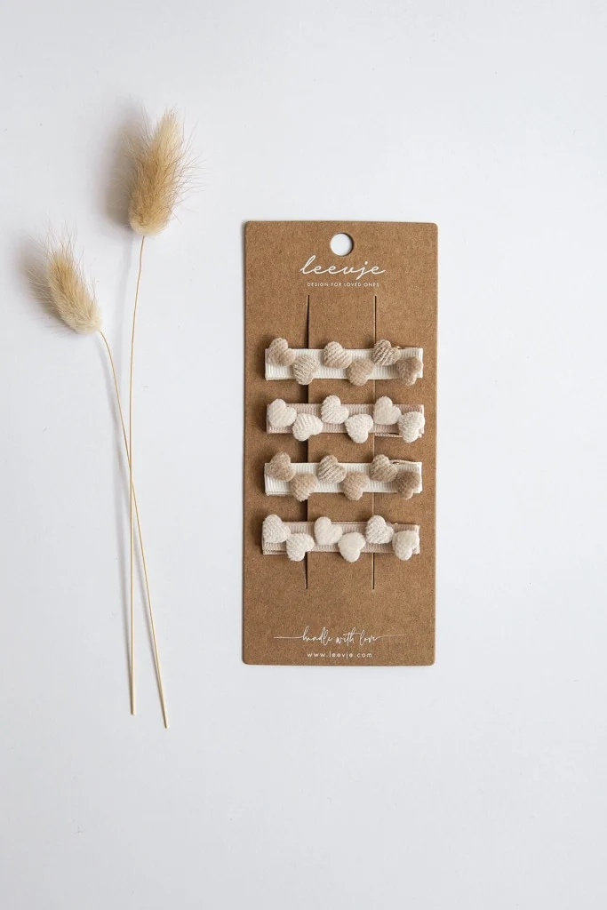Haarspangen 'Tiny Corduroy Hearts'