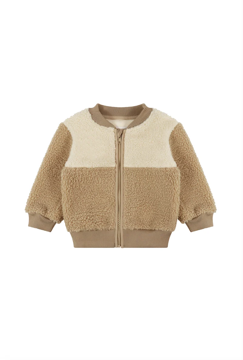Teddy Jacke 'beige & caramel'