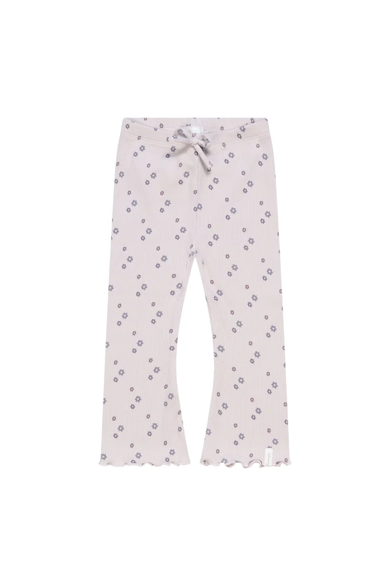 Schlag-Leggings 'lavender flowers' mit Schleife aus Bio-Baumwolle