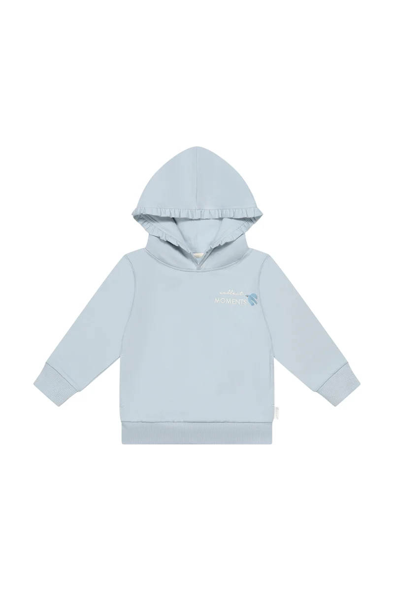 Oversized Hoodie 'collect moments' mit Rüschenkapuze