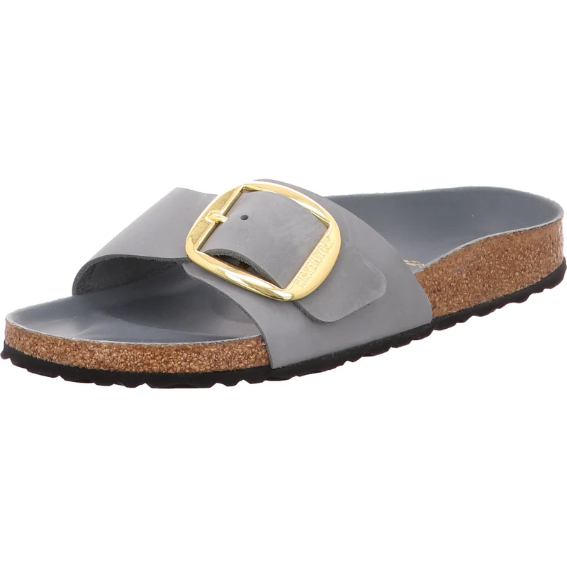 Birkenstock Pantolette Madrid Big Buckle Basalt grau