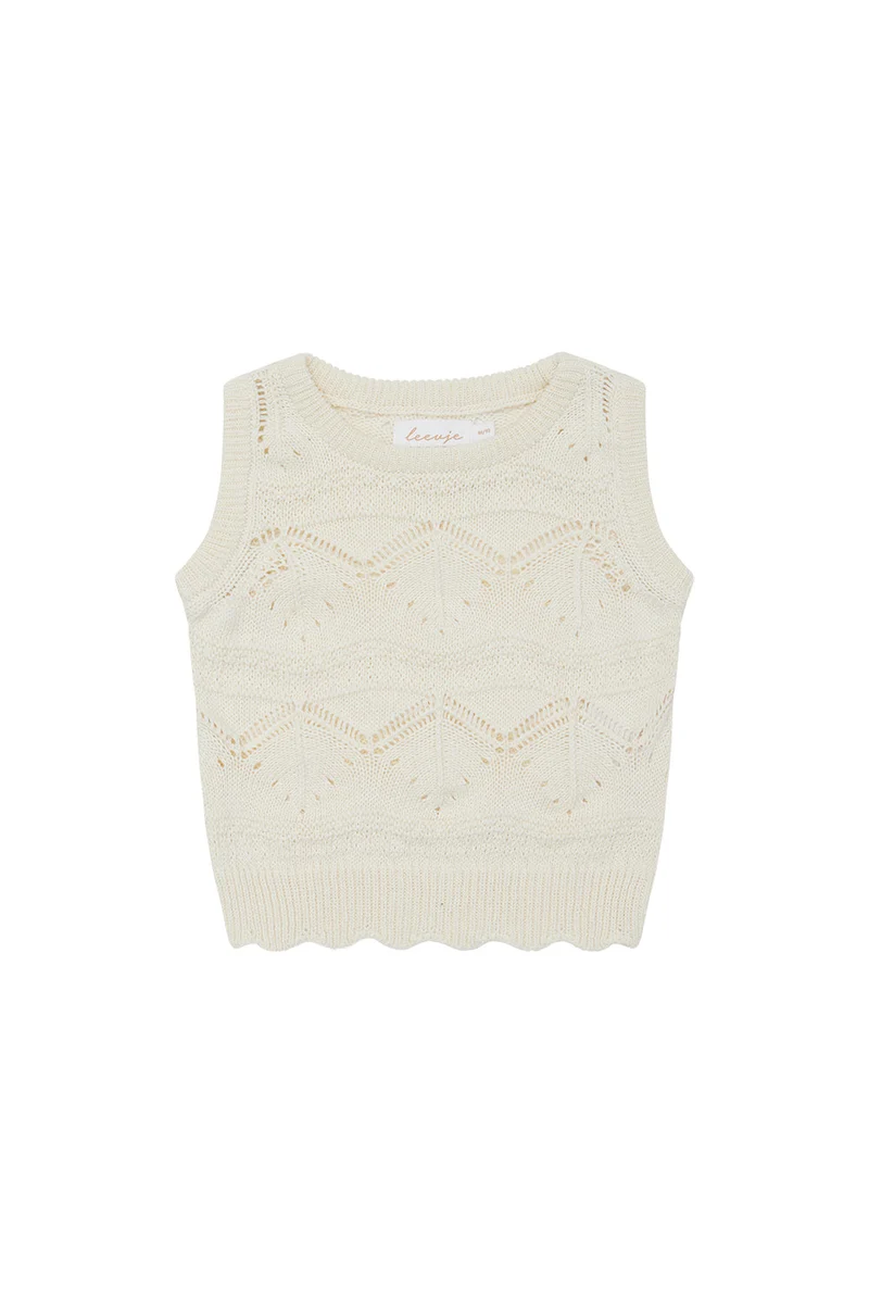 Stricktop mit aufwendigem Lochstrickmuster