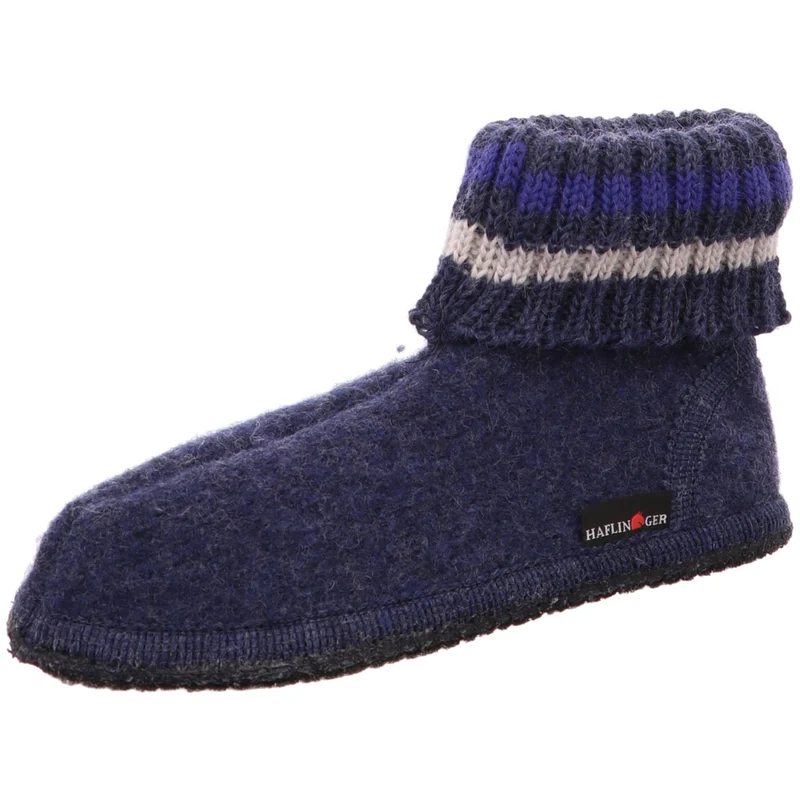Haflinger Hausschuh Paul blau