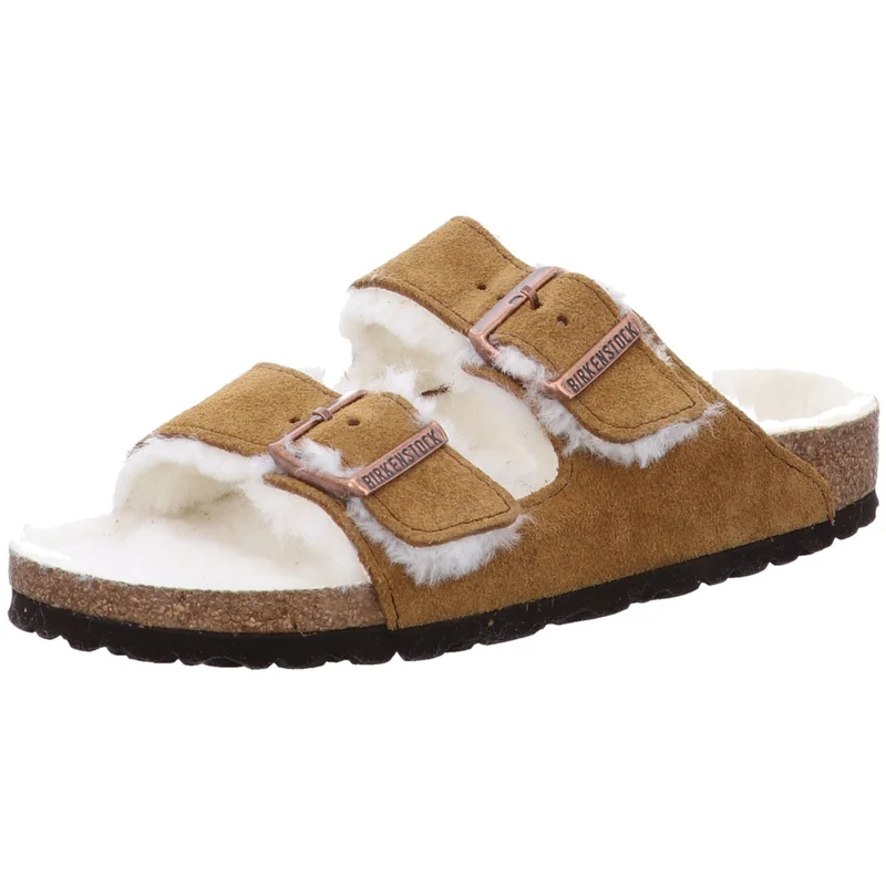 Birkenstock Pantolette Arizona Lammfell braun