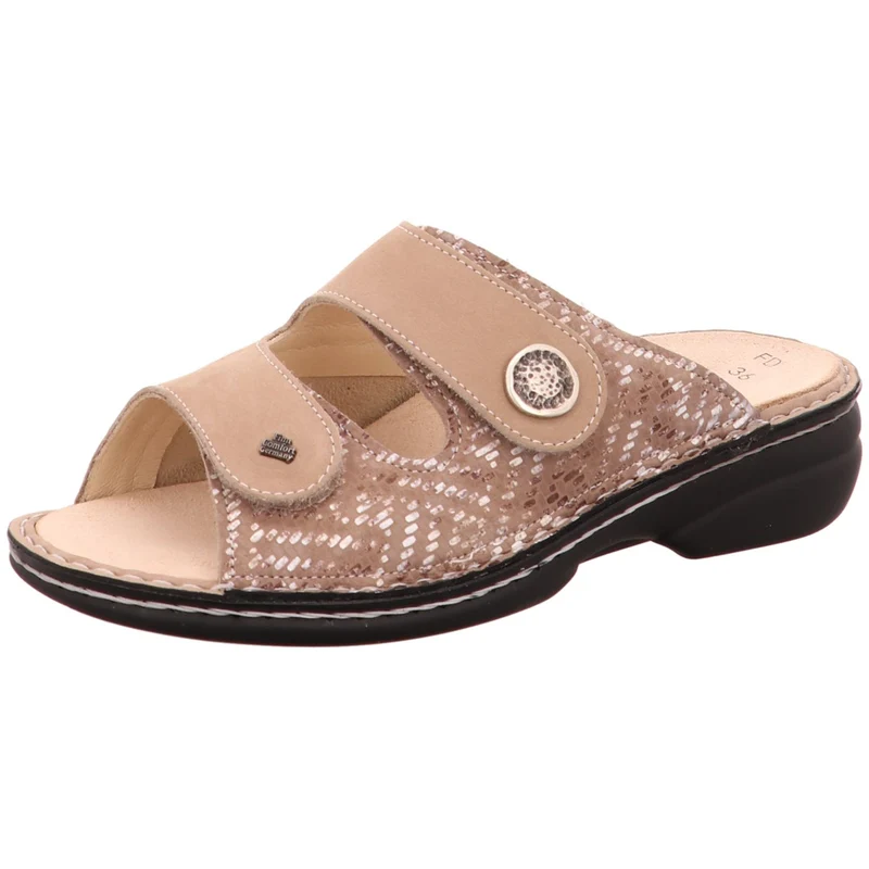 FinnComfort Pantolette Zeno beige-kombi.